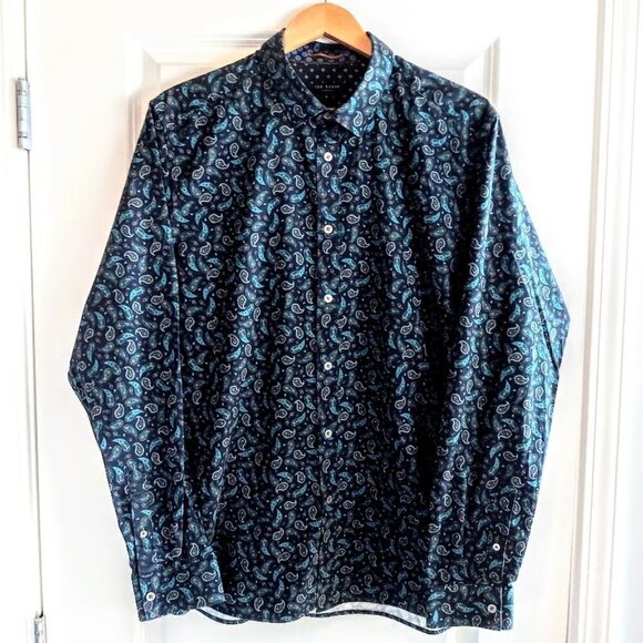 Ted Baker Thepais Paisley Print Men's Dress Shirt - Picture 1 of 7